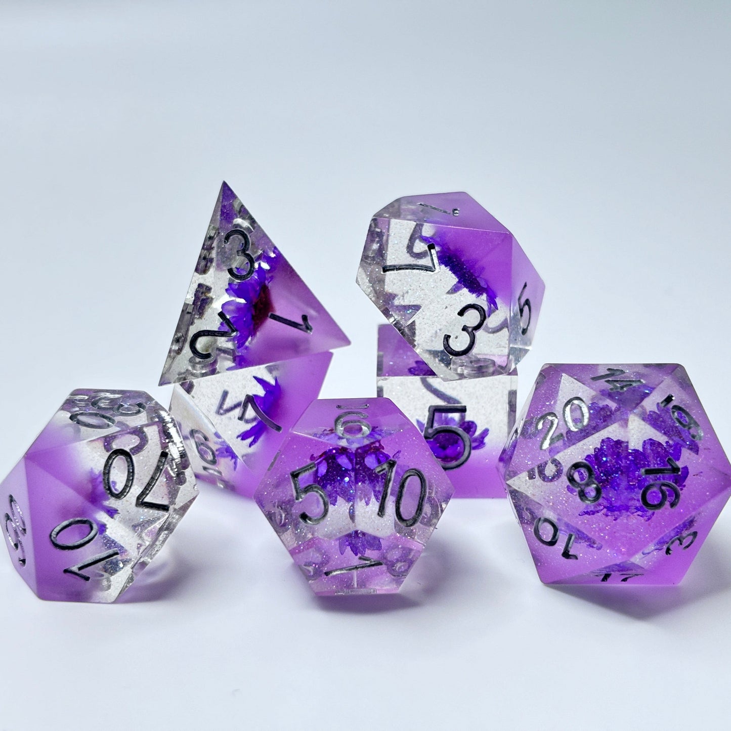 Sharp Edge Resin Purple Floral Amethyst