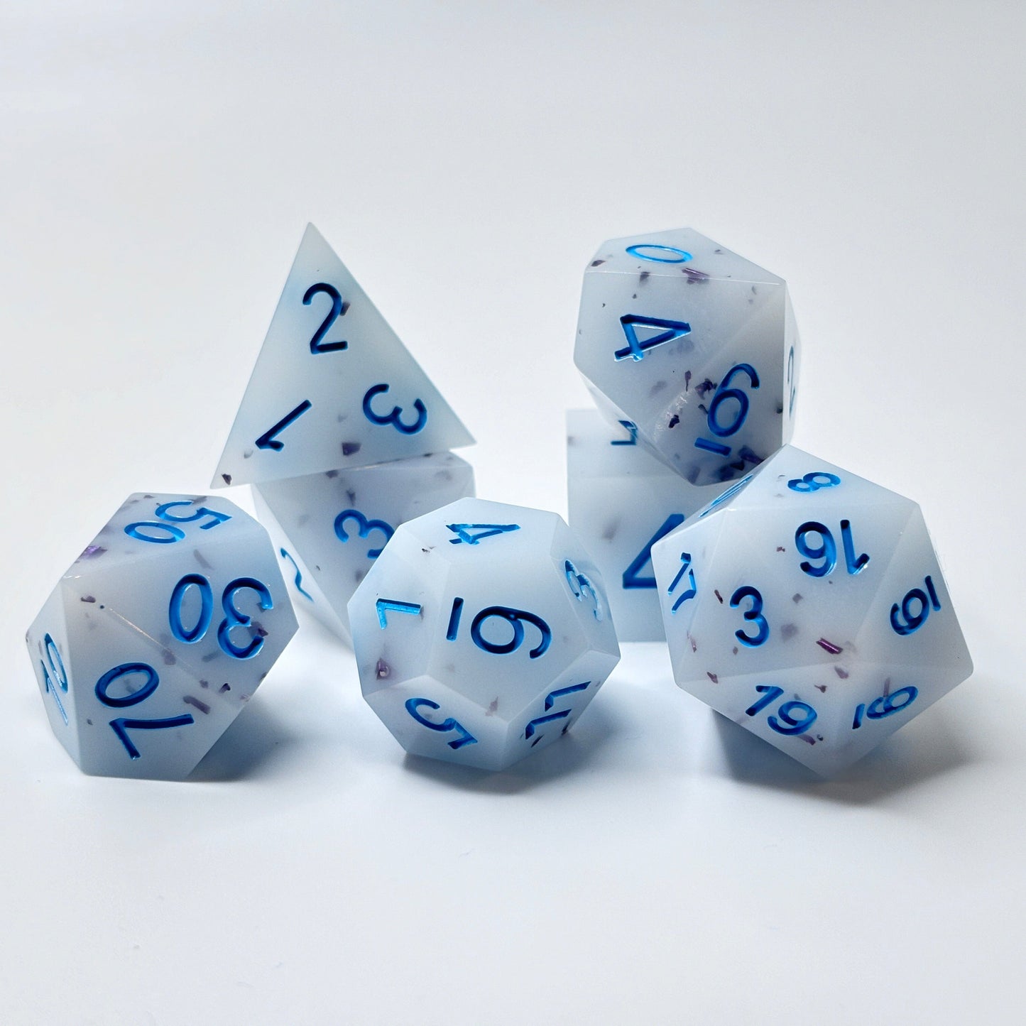 Sharp Edge Resin White and Blue Marbled Shards