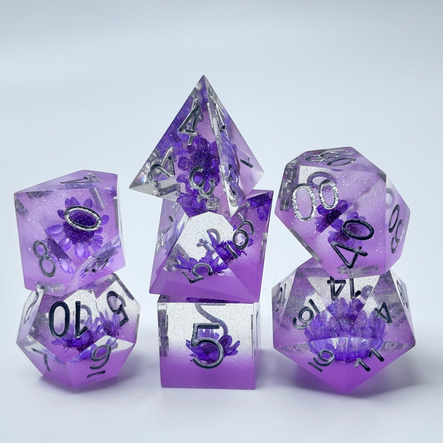 Sharp Edge Resin Purple Floral Amethyst