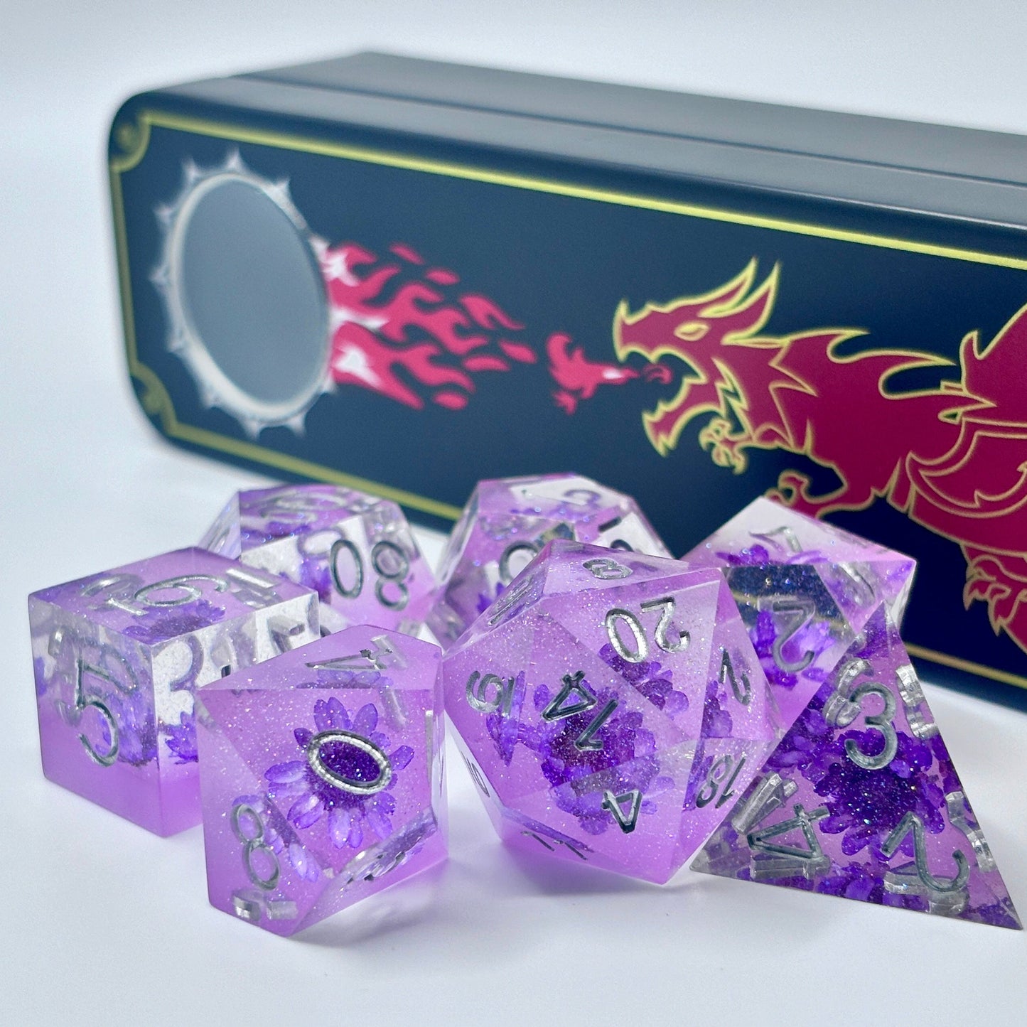 Sharp Edge Resin Purple Floral Amethyst