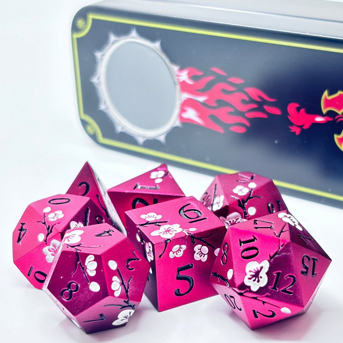 Metal Red Iron White Cherry Blossom