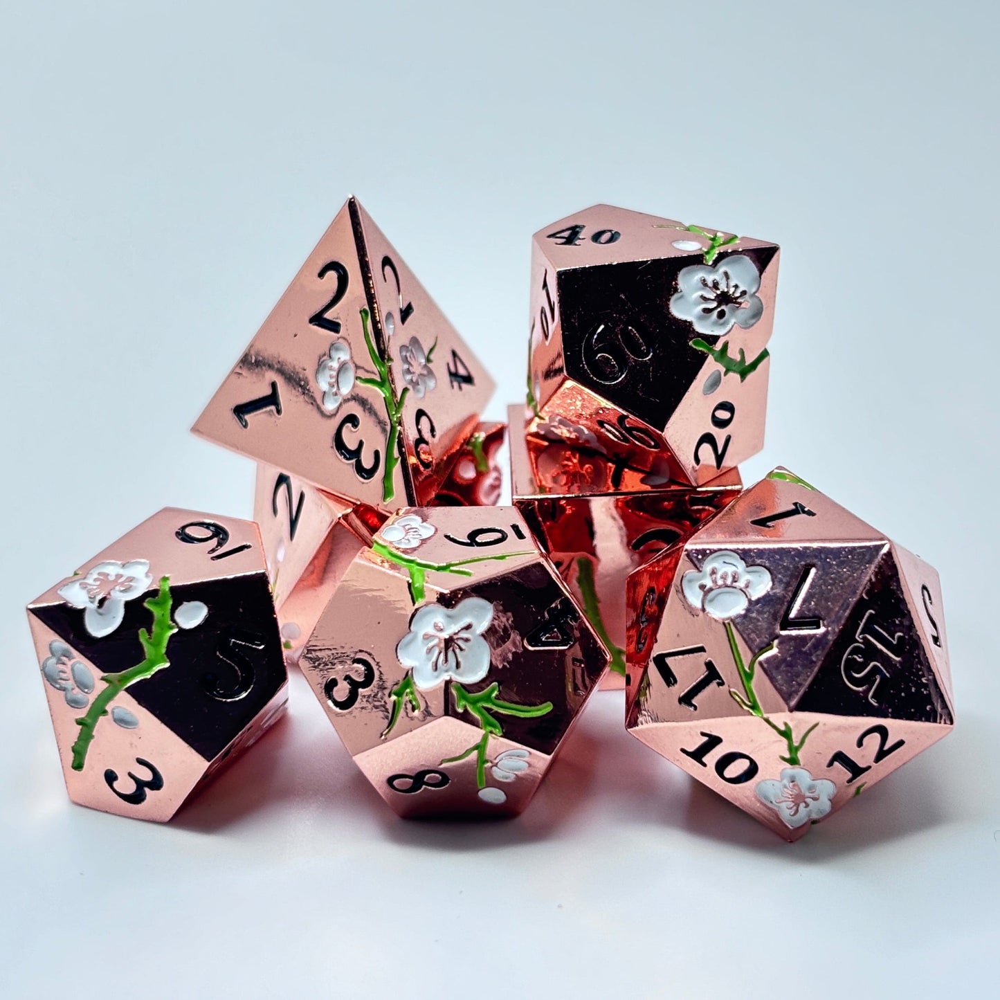 Metal Bronze and Green Cherry Blossom