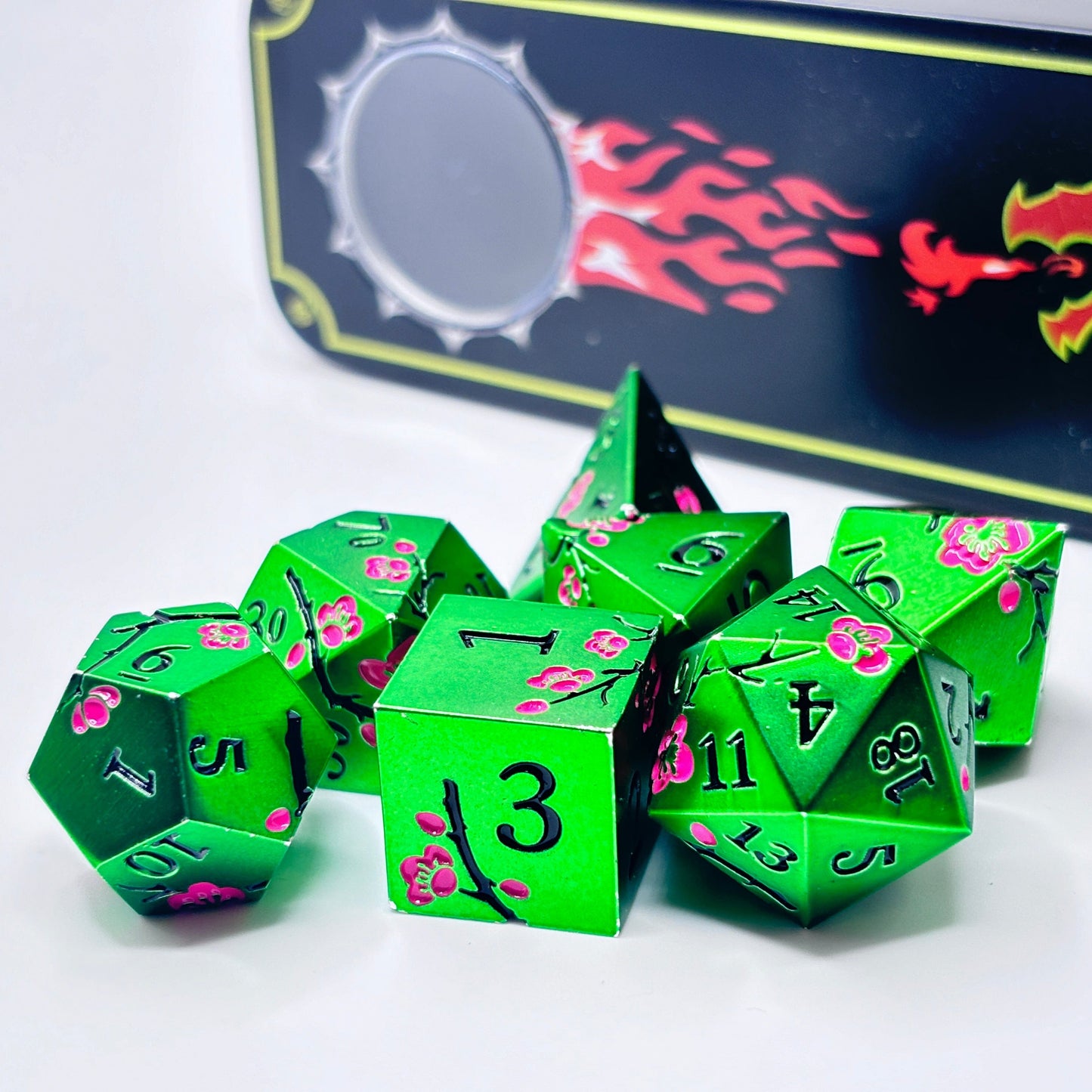 Metal Green Cherry Blossom