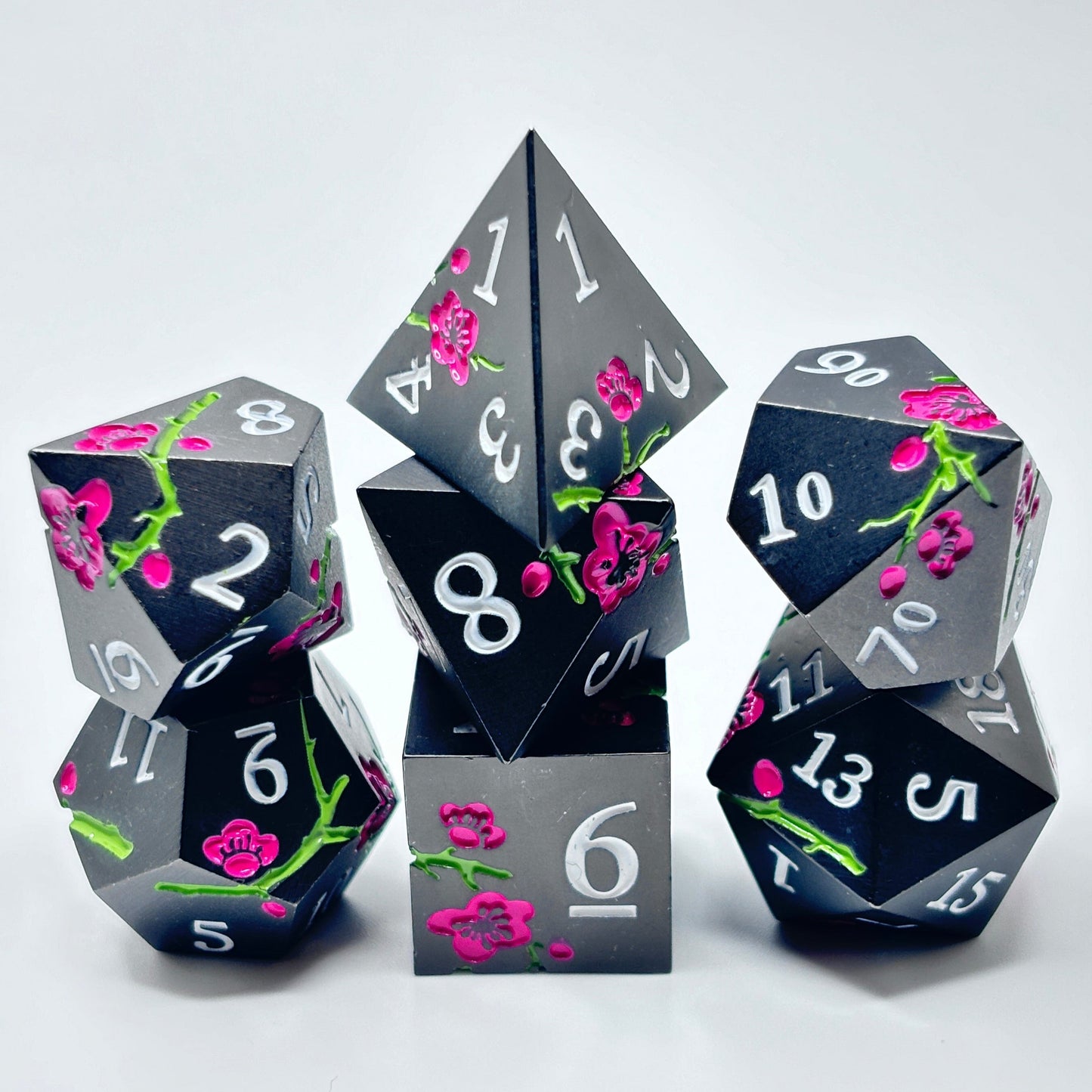 Metal Black and Pink Cherry Blossom