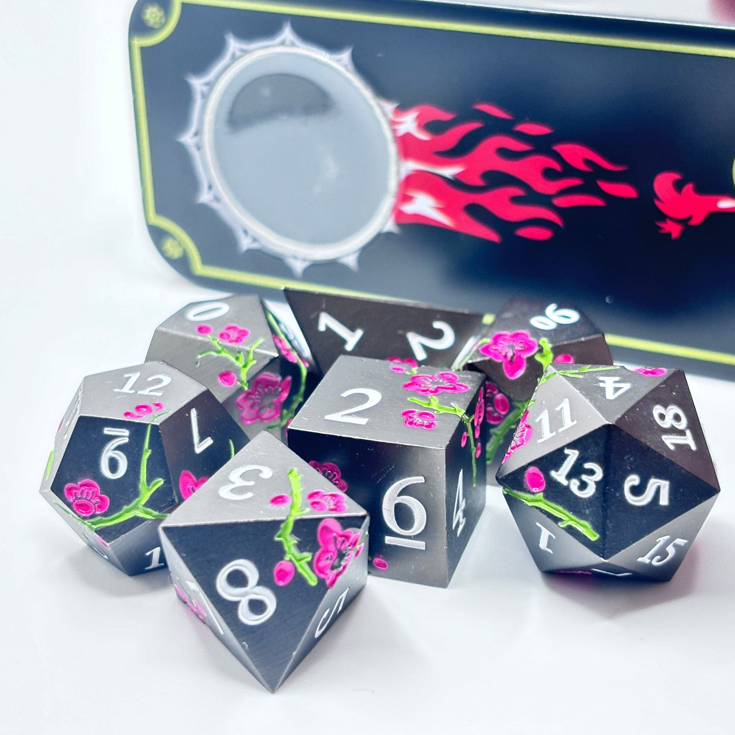 Metal Black and Pink Cherry Blossom
