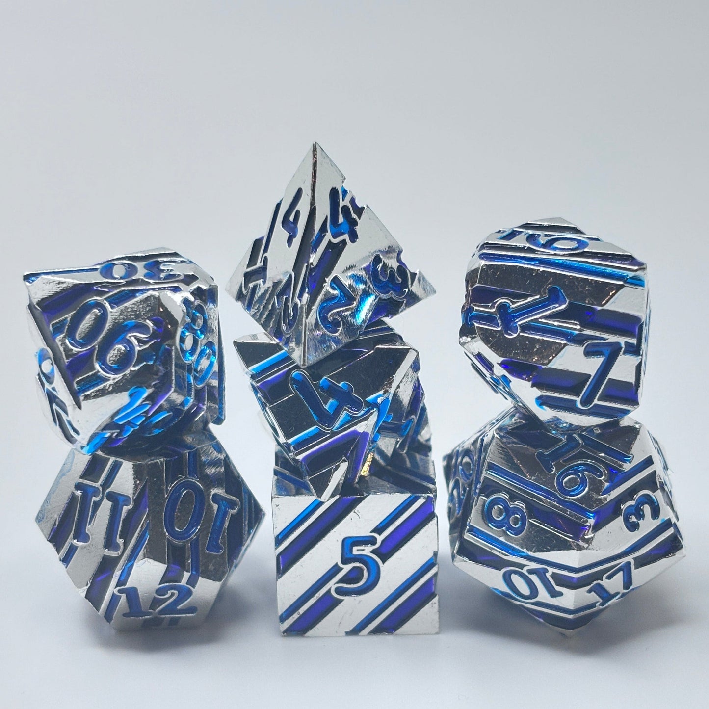 Metal Silver Blue and Purple Stripe