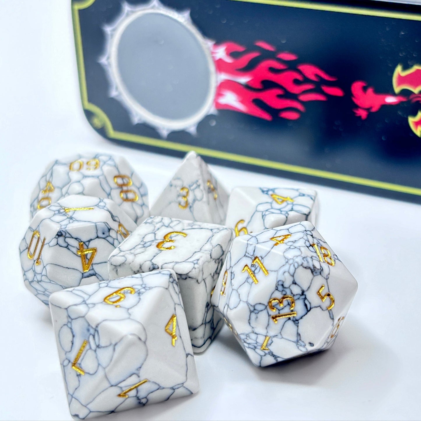Stone White Howlite Blue Frostmarble Surface