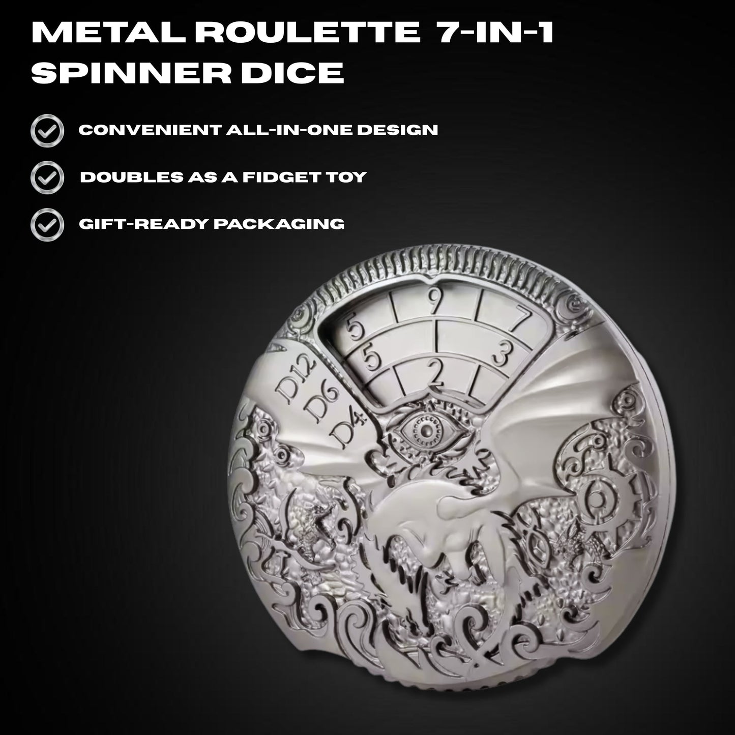 Metal Roulette 7-in-1 Spinner Dice