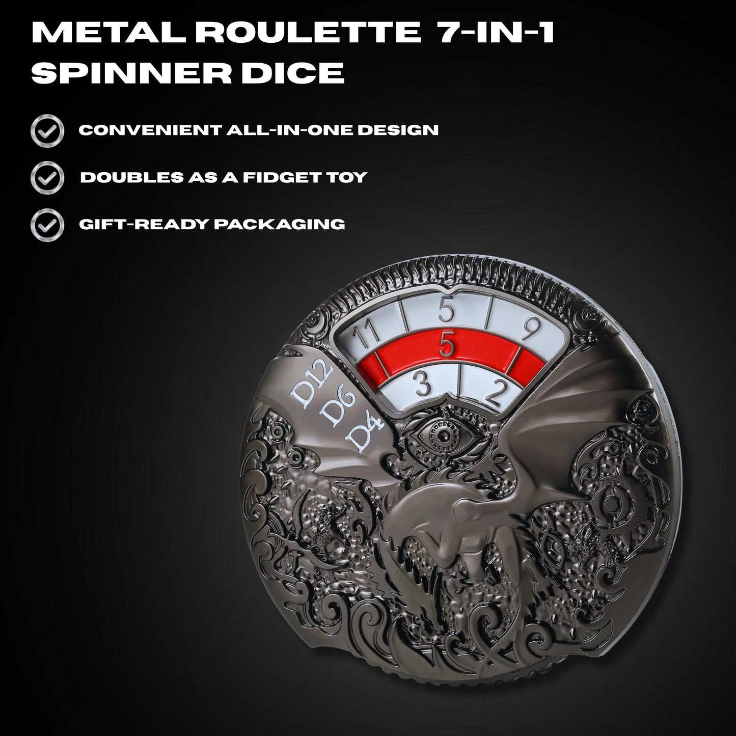 Metal Roulette 7-in-1 Spinner Dice