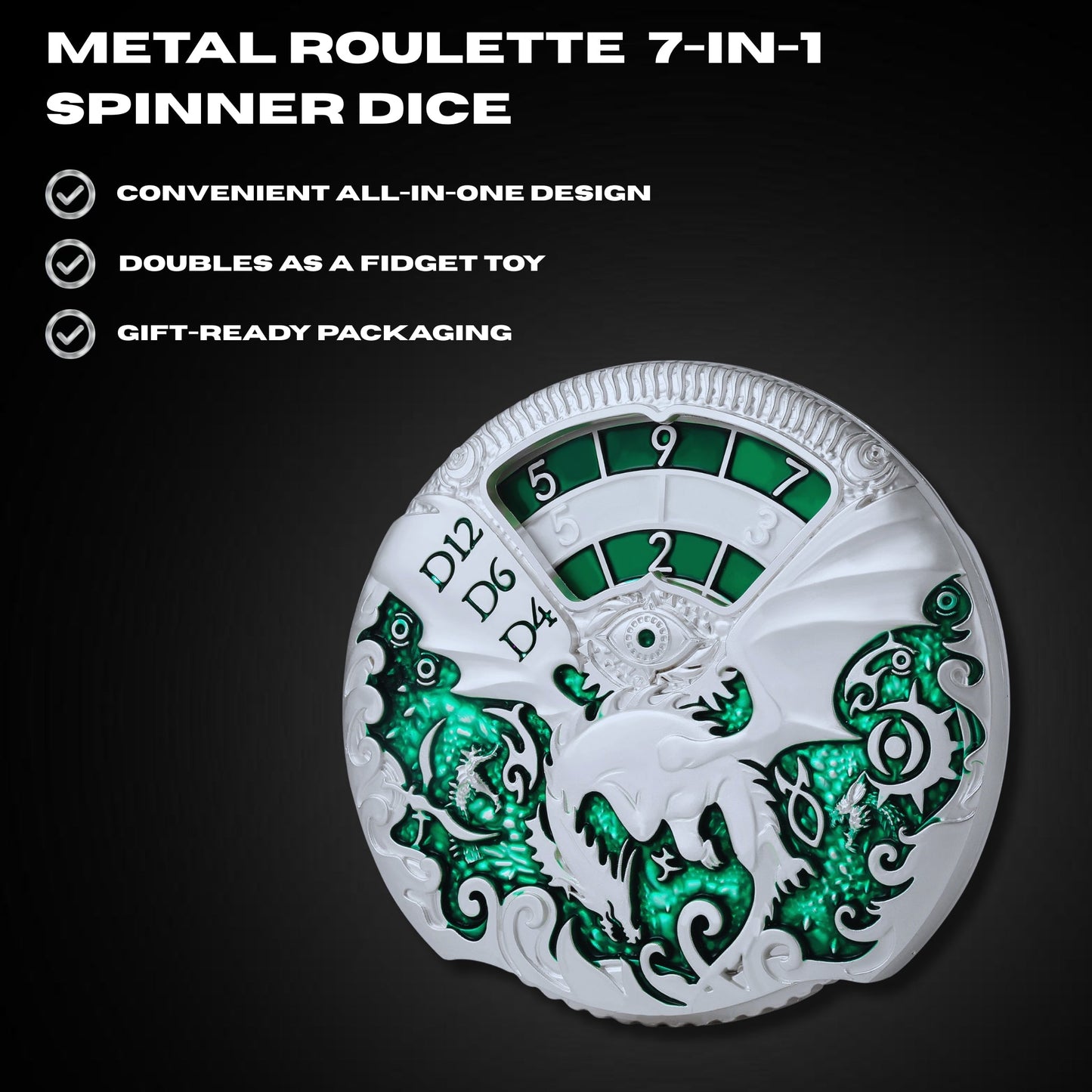 Metal Roulette 7-in-1 Spinner Dice