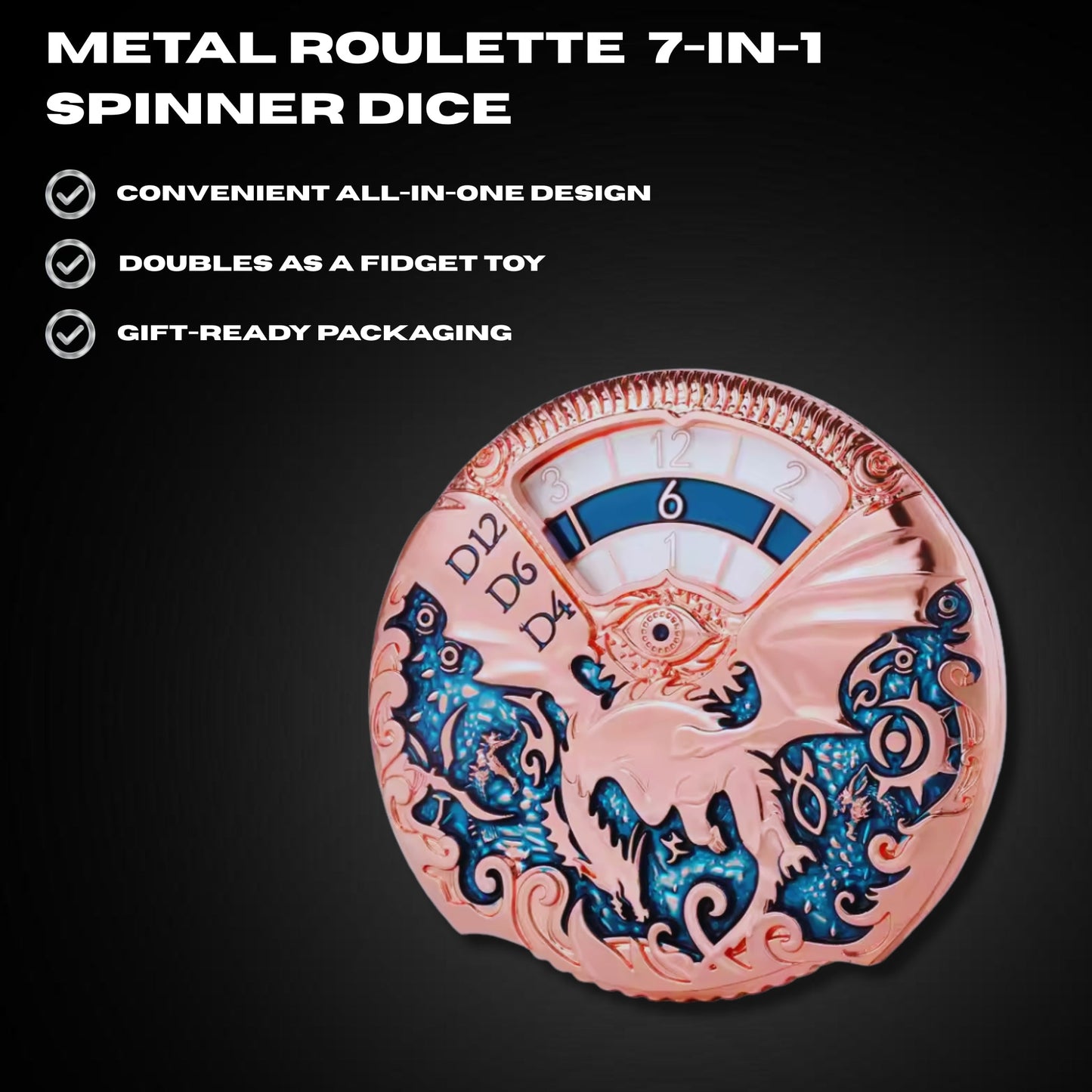 Metal Roulette 7-in-1 Spinner Dice
