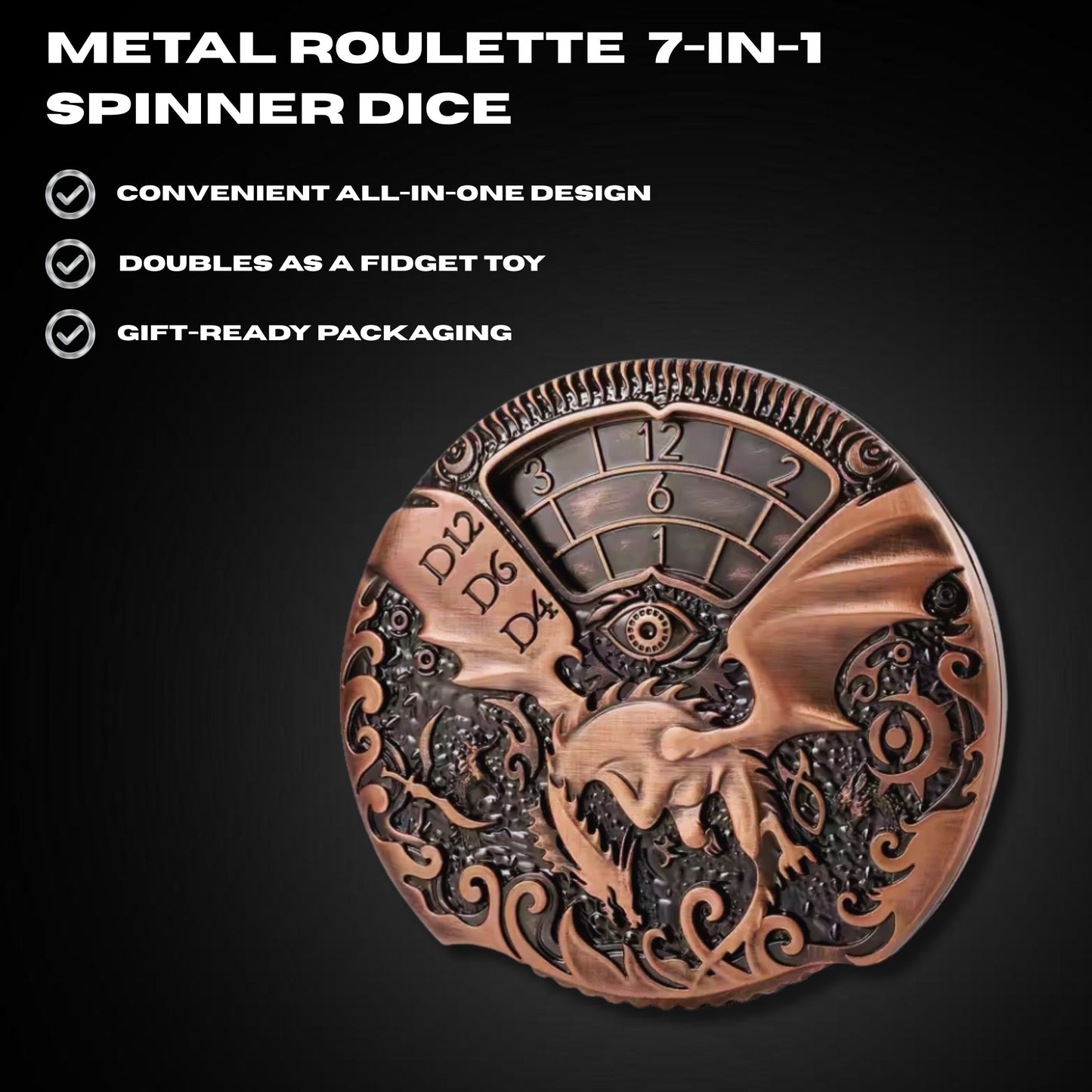 Metal Roulette 7-in-1 Spinner Dice
