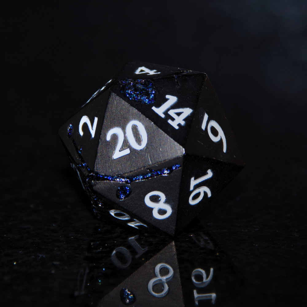 Metal Black and Blue Cherry Blossom