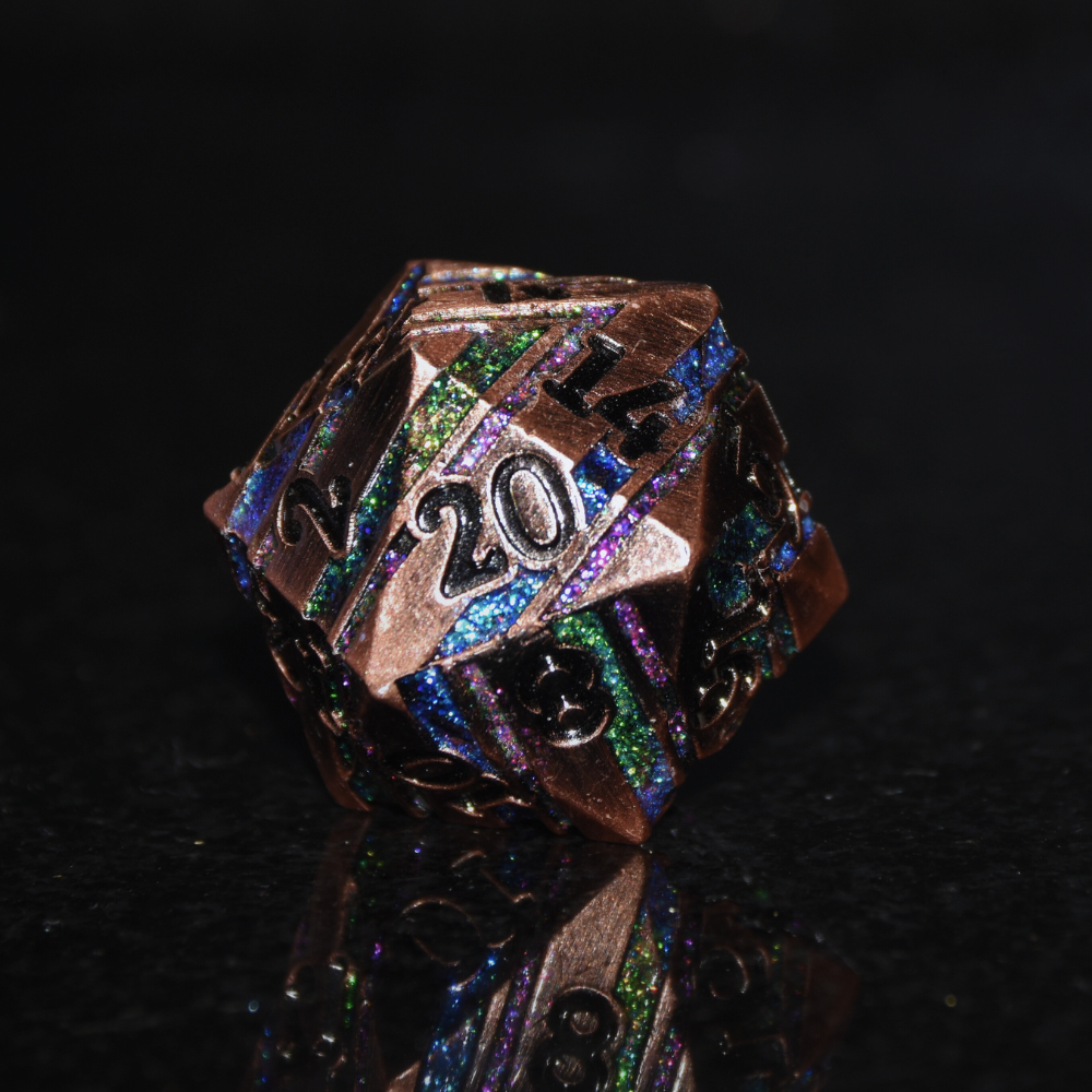 Metal Copper Multi Glitter Stripe