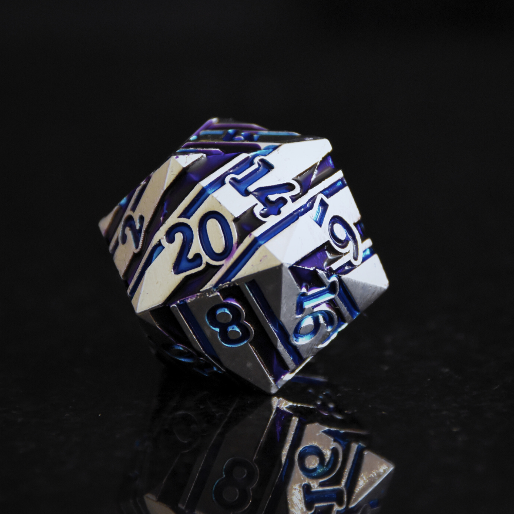 Metal Silver Blue and Purple Stripe