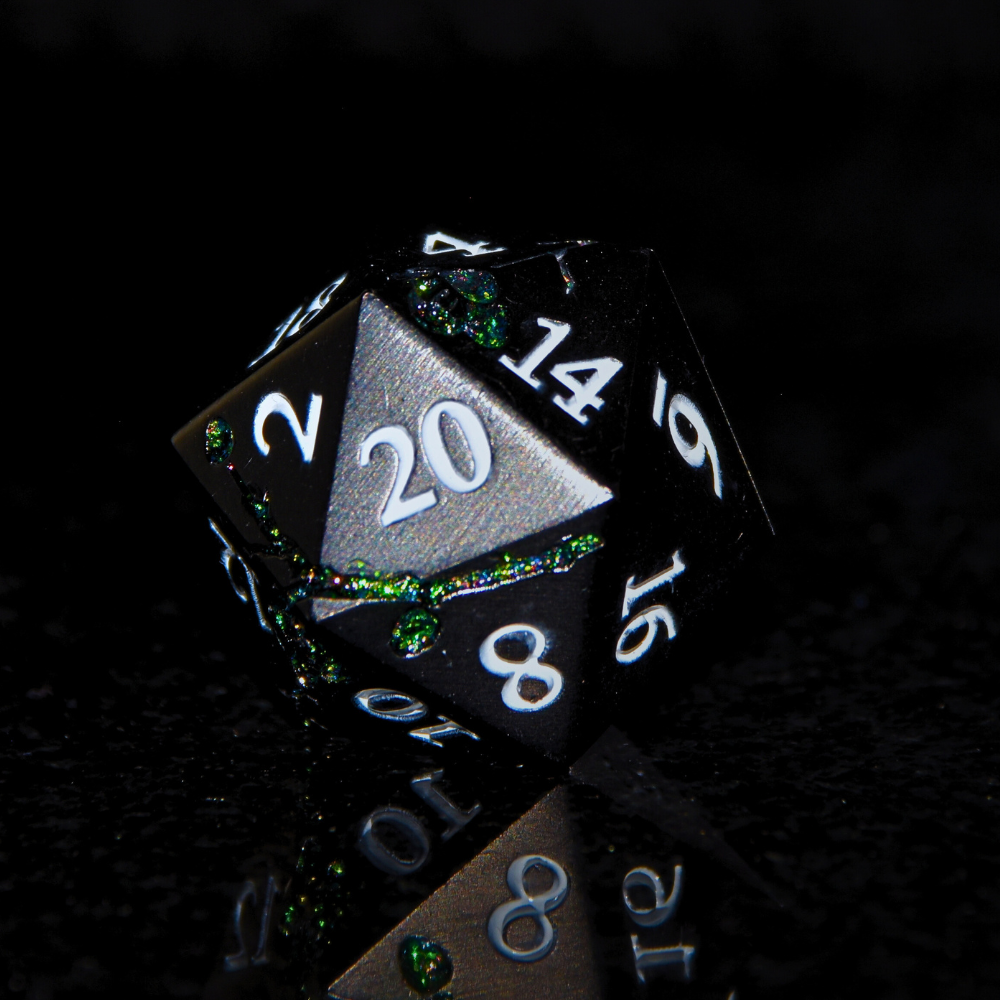 Metal Black and Emerald Cherry Blossom