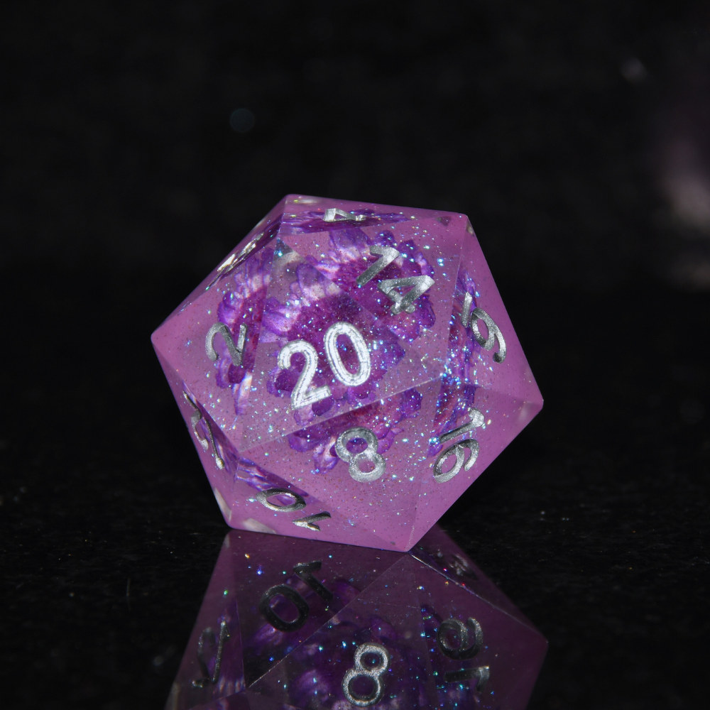 Sharp Edge Resin Purple Floral Amethyst