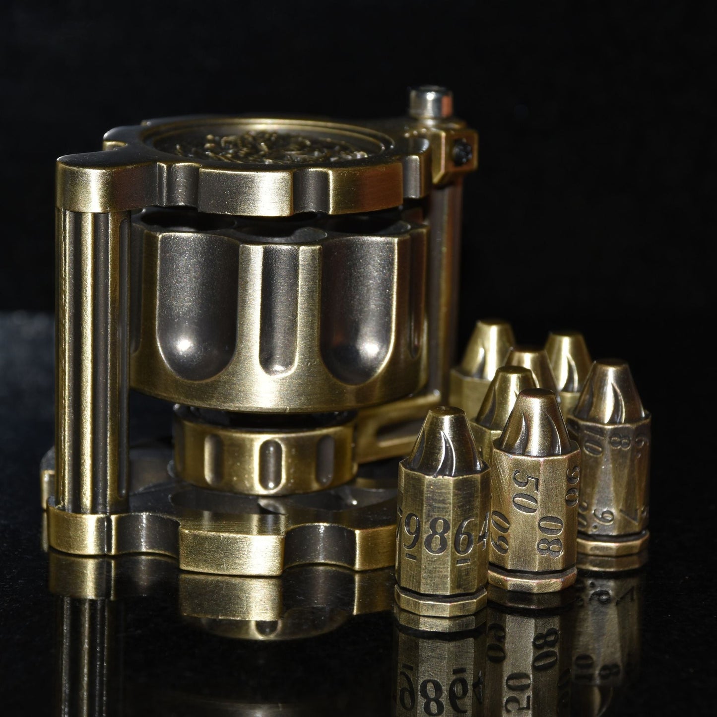 Metal Bullet Revolver Dice Set