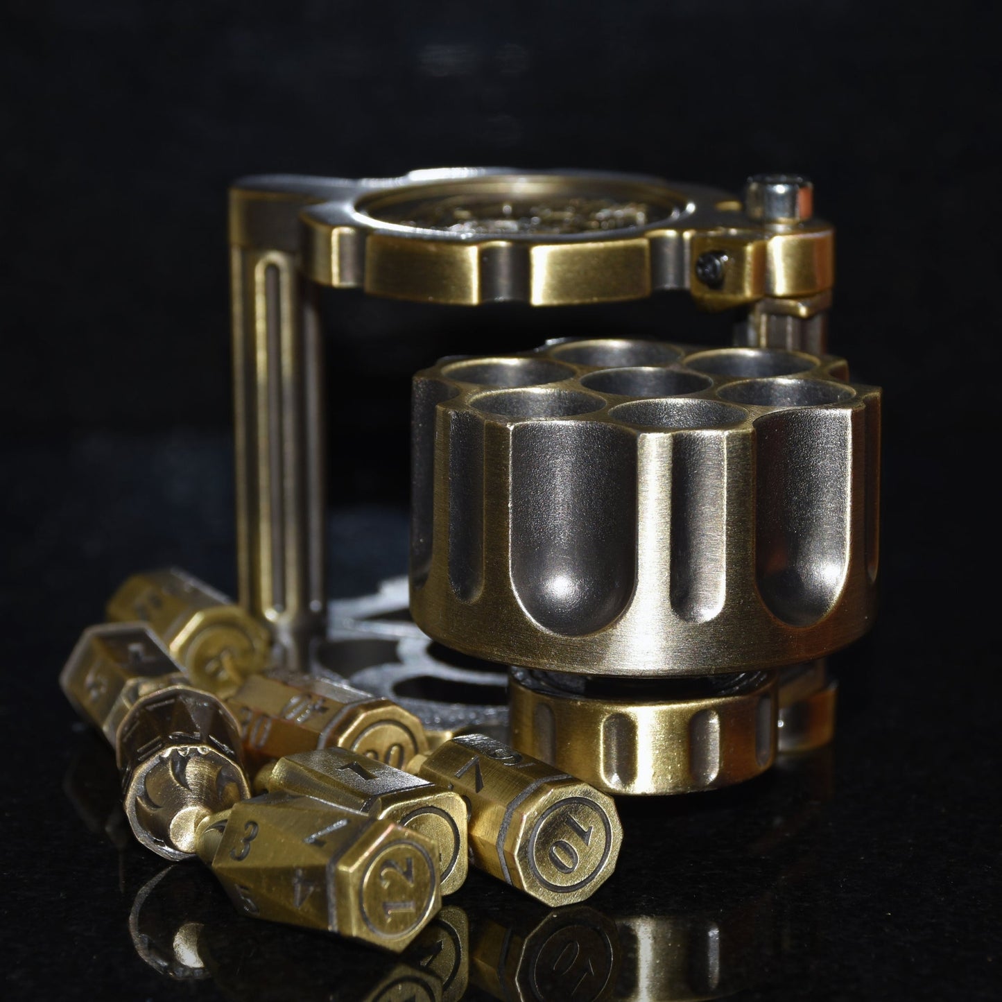Metal Bullet Revolver Dice Set