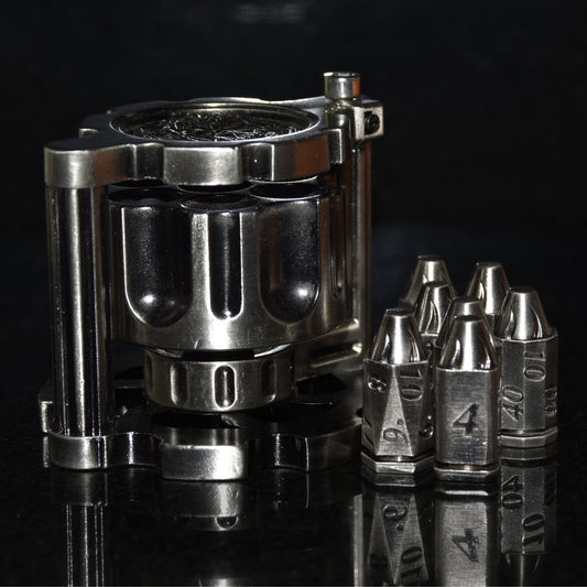 Metal Bullet Revolver Dice Set