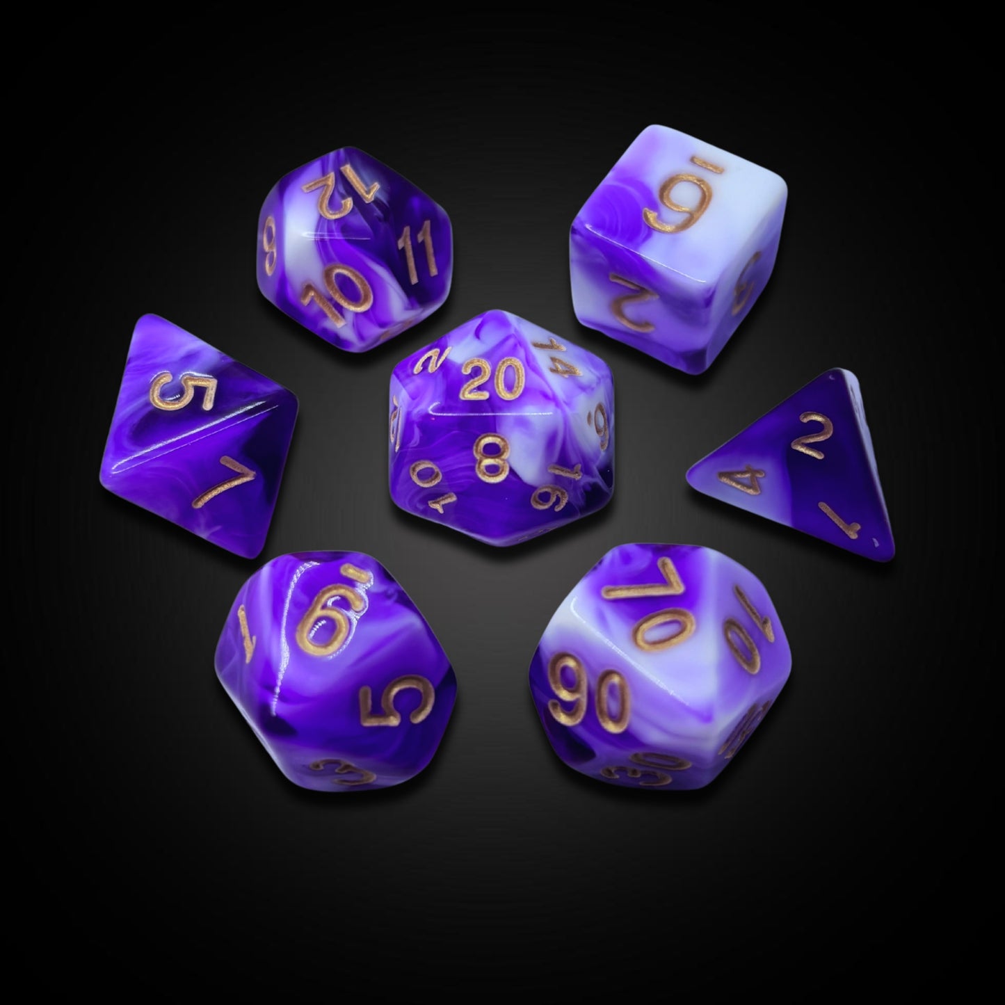 Violet Marble - Acrylic Dice