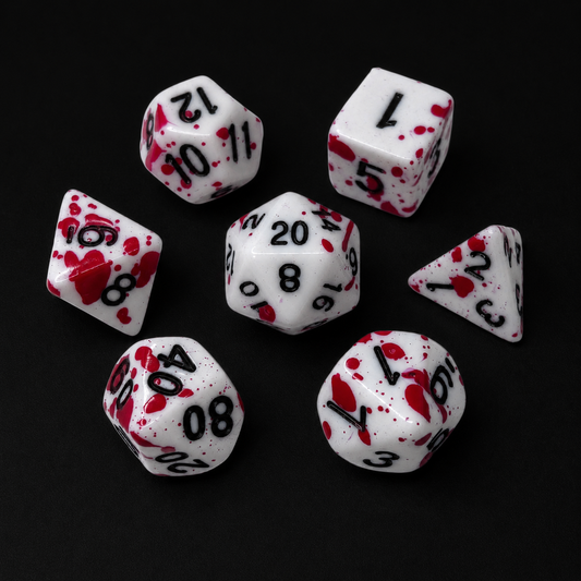 Ruby Splash - Acrylic Dice