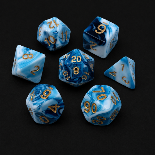 Verdant Marble - Acrylic Dice