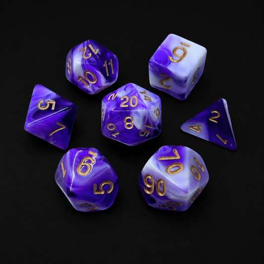 Violet Marble - Acrylic Dice