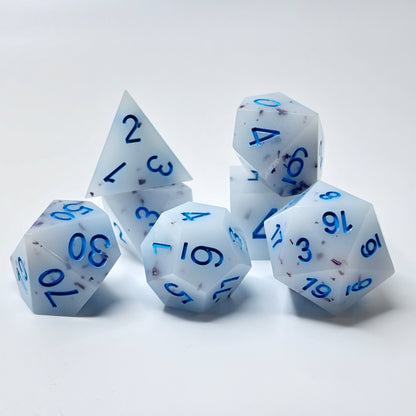 Sharp Edge Resin White and Blue Marbled Shards