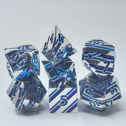 Metal Silver Blue and Purple Stripe