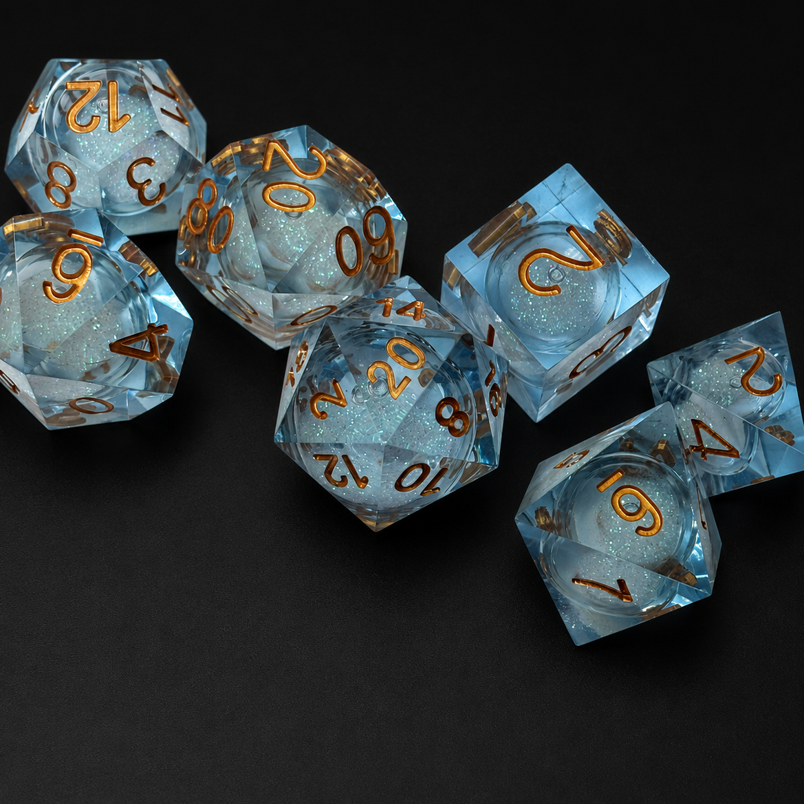 Blue Blizzard Flurry - Liquid Core Dice