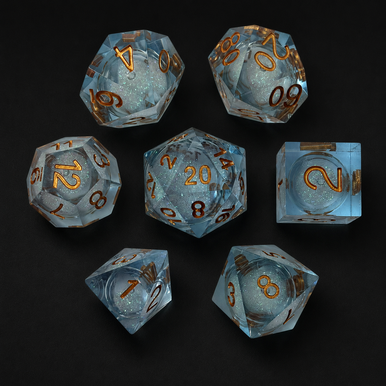 Blue Blizzard Flurry - Liquid Core Dice