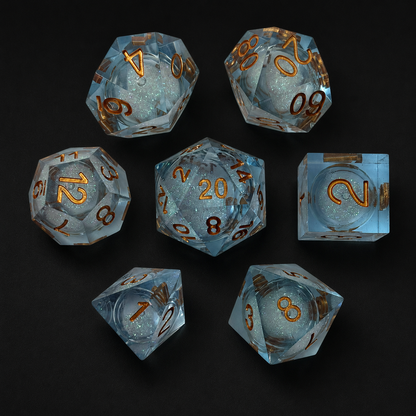 Blue Blizzard Flurry - Liquid Core Dice