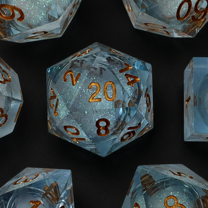 Blue Blizzard Flurry - Liquid Core Dice