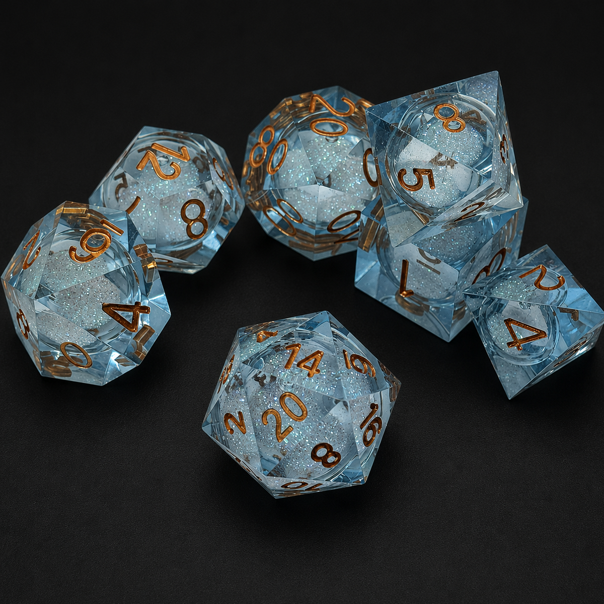 Blue Blizzard Flurry - Liquid Core Dice