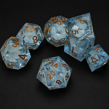 Blue Blizzard Flurry - Liquid Core Dice