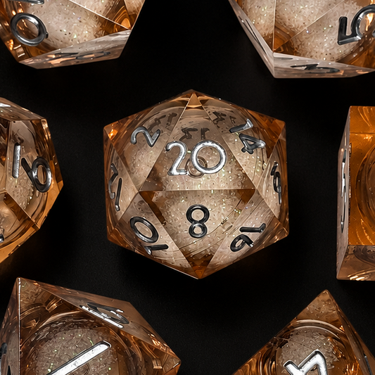Orange Stardust - Liquid Core Dice