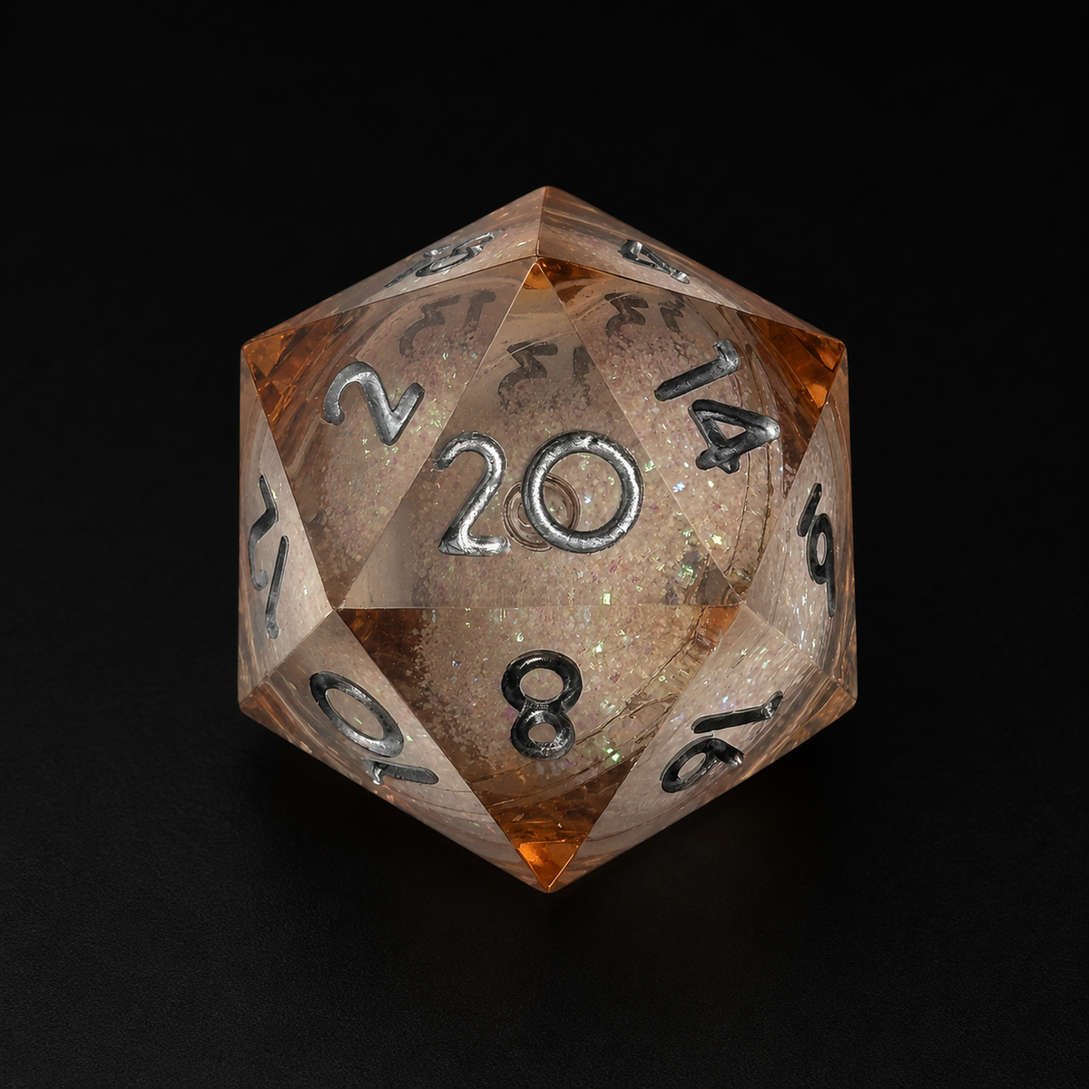 Orange Stardust - Liquid Core Dice