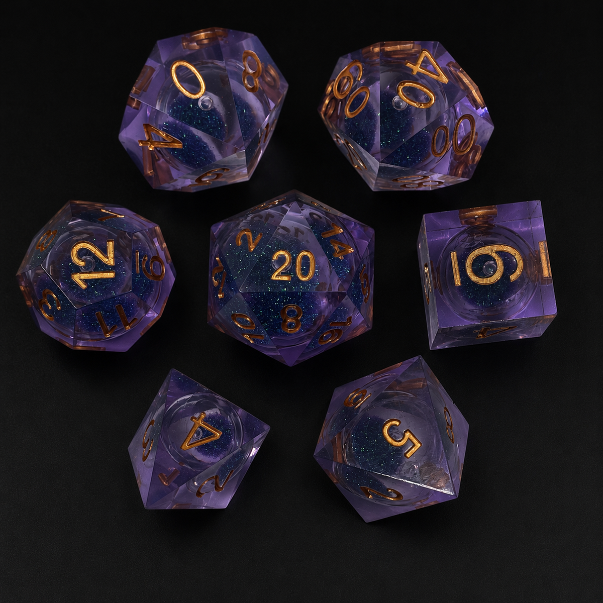 Purple Blizzard Flurry - Liquid Core Dice