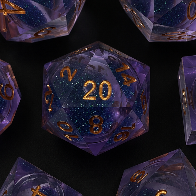 Purple Blizzard Flurry - Liquid Core Dice