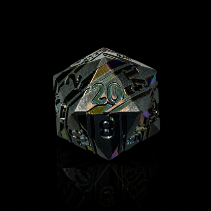 Steel Prismatic Stripe - Metal Dice Set