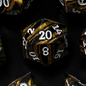 Gold Glitter Stripe - Metal Dice Set