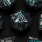 Iron Purple and Blue Stripe - Metal Dice Set