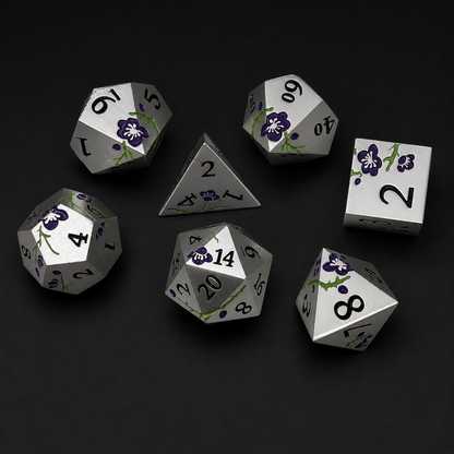 Iron Purple Cherry Blossom - Metal Dice Set