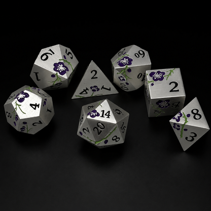 Iron Purple Cherry Blossom - Metal Dice Set