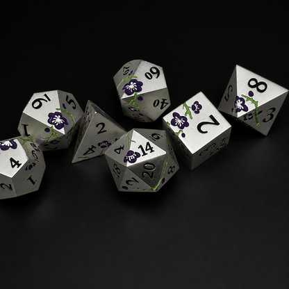 Iron Purple Cherry Blossom - Metal Dice Set