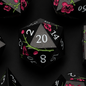 Black and Pink Cherry Blossom - Metal Dice Set