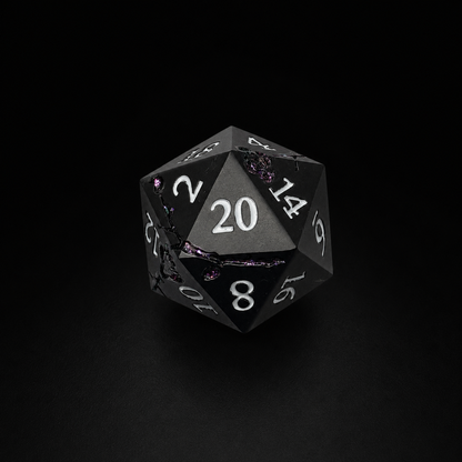 Black and Purple Cherry Blossom - Metal Dice Set