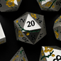Iron Yellow Cherry Blossom - Metal Dice Set