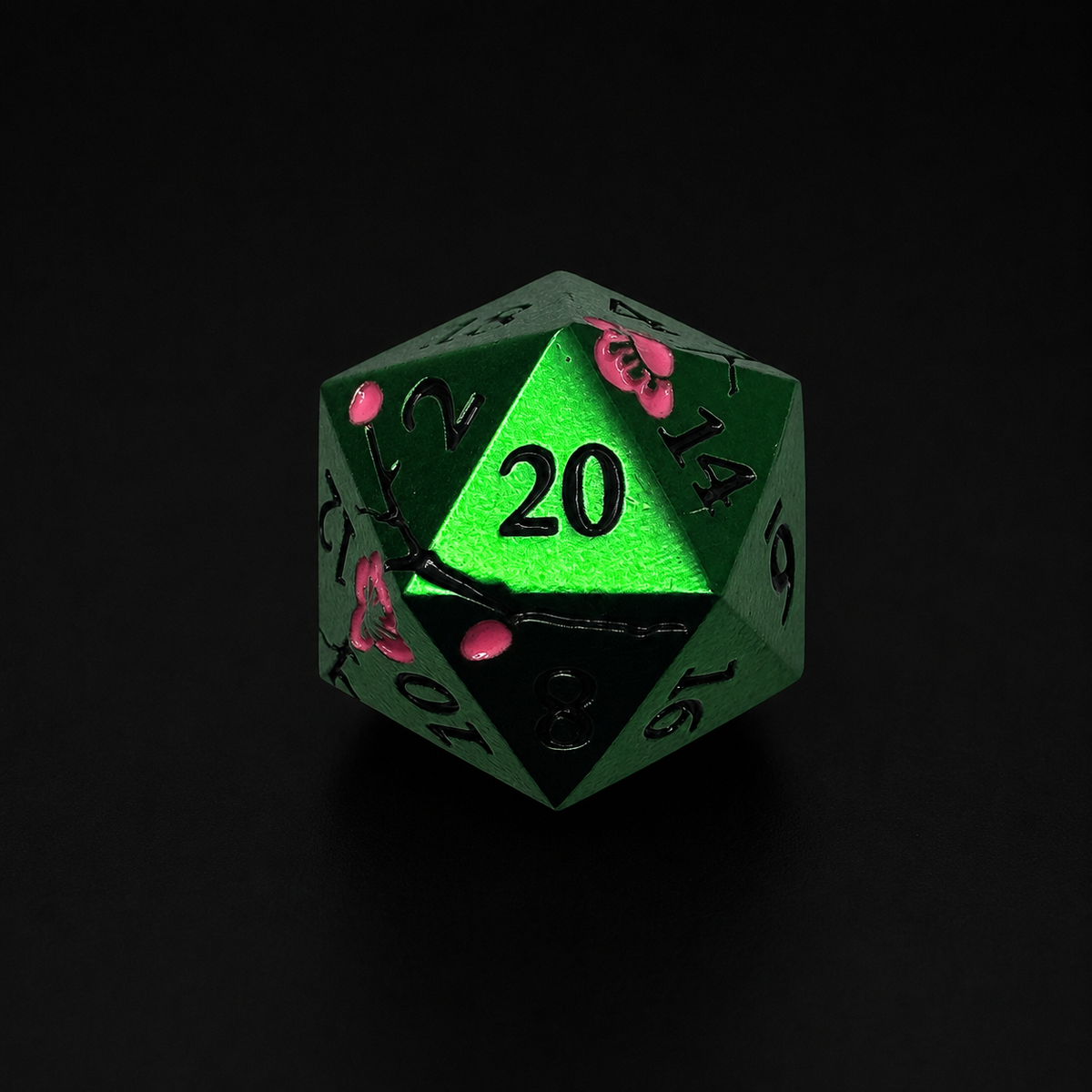 Green Cherry Blossom - Metal Dice Set